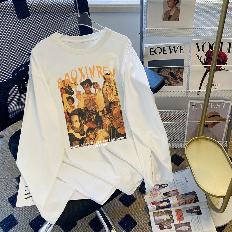 NRVP Áo Thun Nữ Dài Tay Dáng Rộng Phong Cách Hàn Quốc Mới