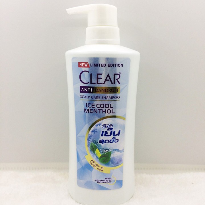 Dầu Gội Đầu Trị Gàu Clear Anti Dandruff Ice Cool Menthol 480ml nhập khẩu Thái Lan