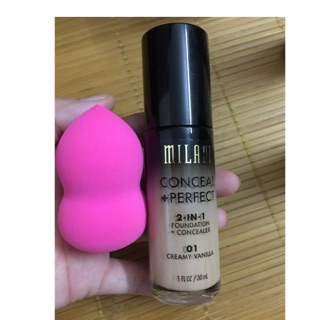 Kem nền Milani tone 00,01 tặng mút tán kem