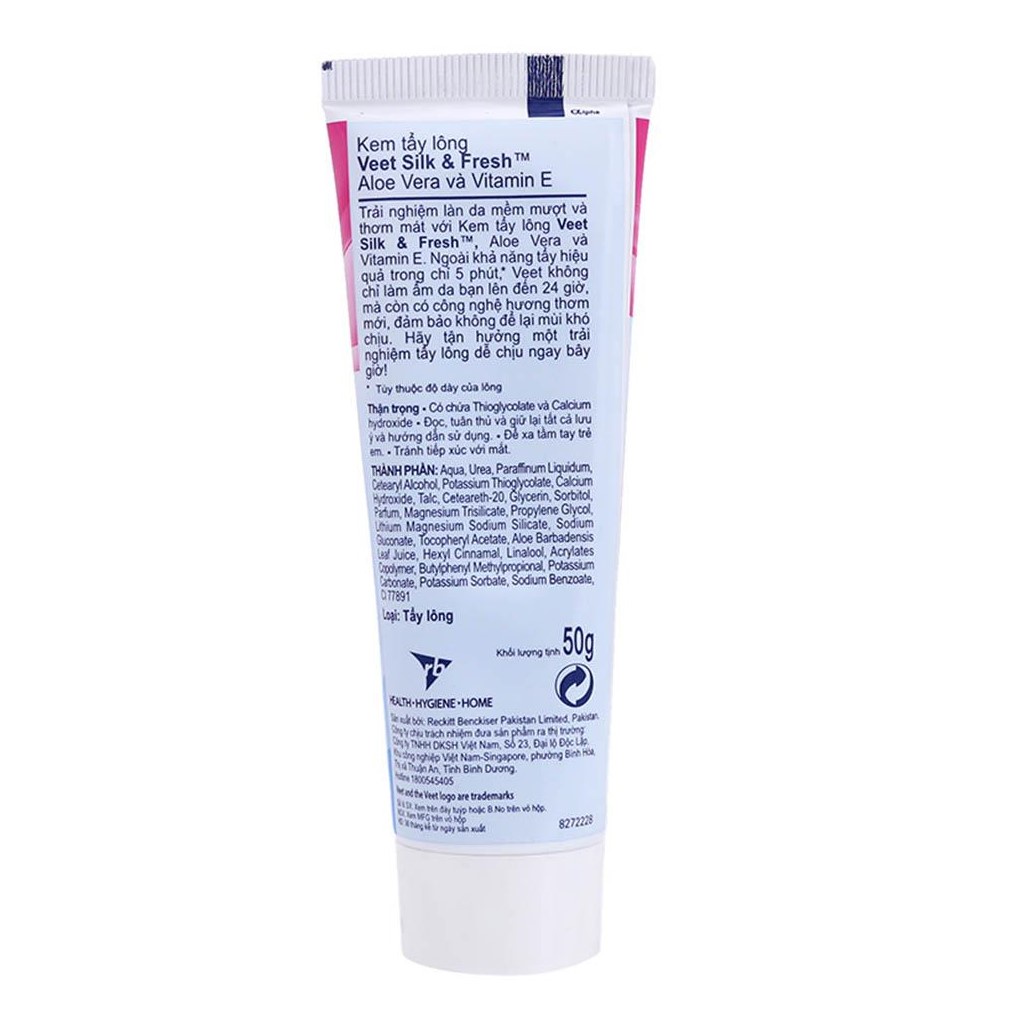 VEET Kem Tẩy Lông Cho Da Nhạy Cảm - VEET Silk & Fresh Hair Removal Cream, Sensitive Skin 50G | BigBuy360 - bigbuy360.vn