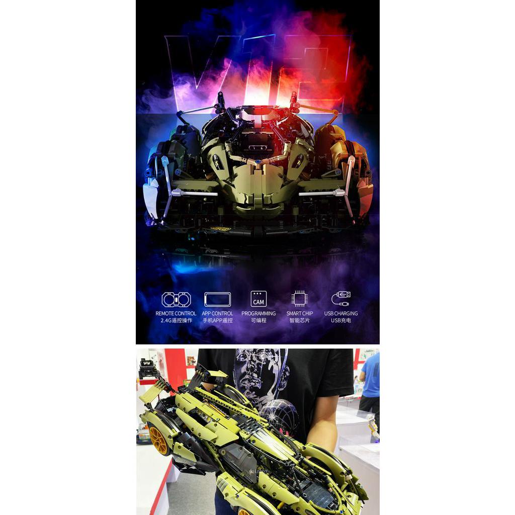 Đồ chơi Lắp ráp Mô hình siêu xe Creator Expert High-tech Lamborghinis  V12 Vision MY88001 488 GTE RSR SUV Moc Modular
