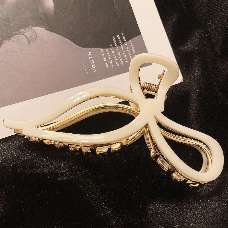 Kẹp Tóc Kim Loại Đính Nơ Sau Lưng Thời Trang Thu Đông Dành Cho Nữ Có Size Lớn