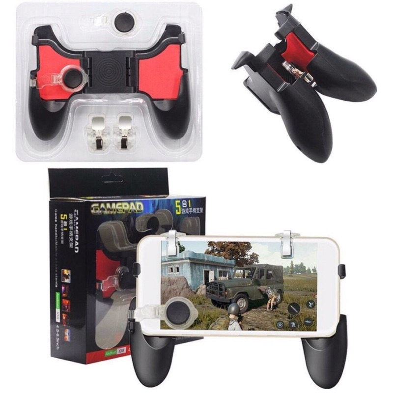 Tay cầm chơi game pubg, liên quân, 5in1, kèm nút bắn nút di chuyển - Hàng nhập khẩu
