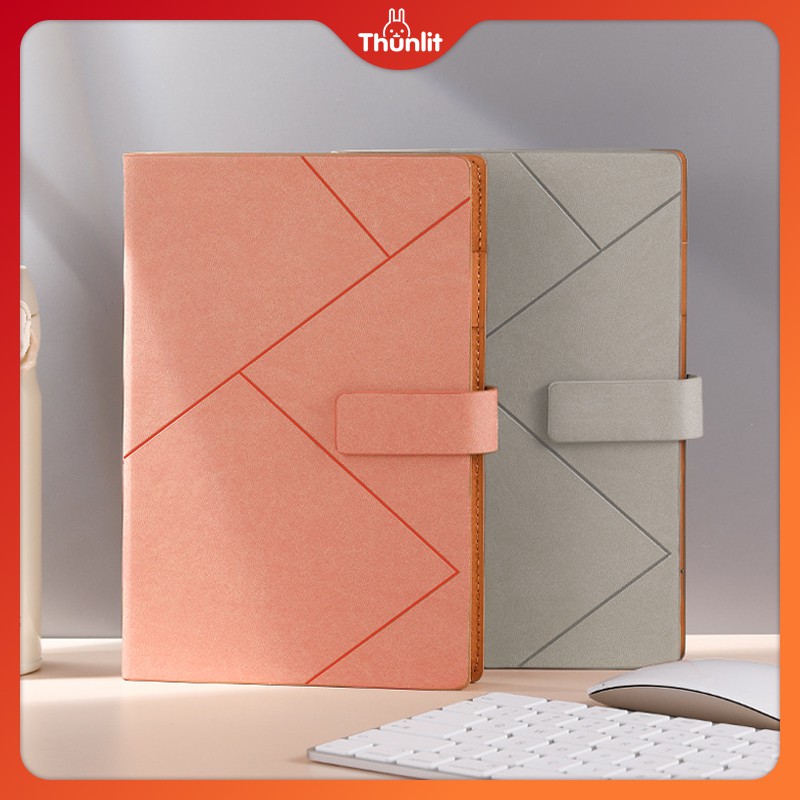 Sổ Tay Bìa Cứng Chất Lượng Cao A5 Thunlit Giả Da Cao Cấp Có Khóa Ngăn Đựng Bút Vô Hình