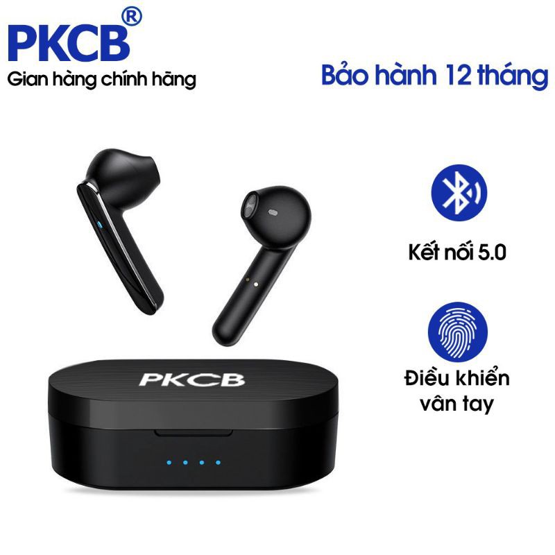 Tai nghe nhét tai bluetooth True Wireless cảm ứng vân tay thông minh PKCB PF1012 - Hàng