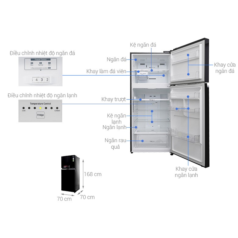 Tủ lạnh LG Inverter 393 lít GN-L422GB - Mặt gương, Bảo hành chính hãng 24 tháng, giao hàng miễn phí HCM