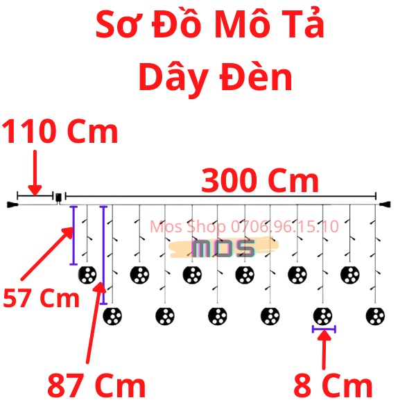 Đèn bóng thủy tinh trang trí sinh nhật- giáng sinh-tiệc cưới Mos Shop