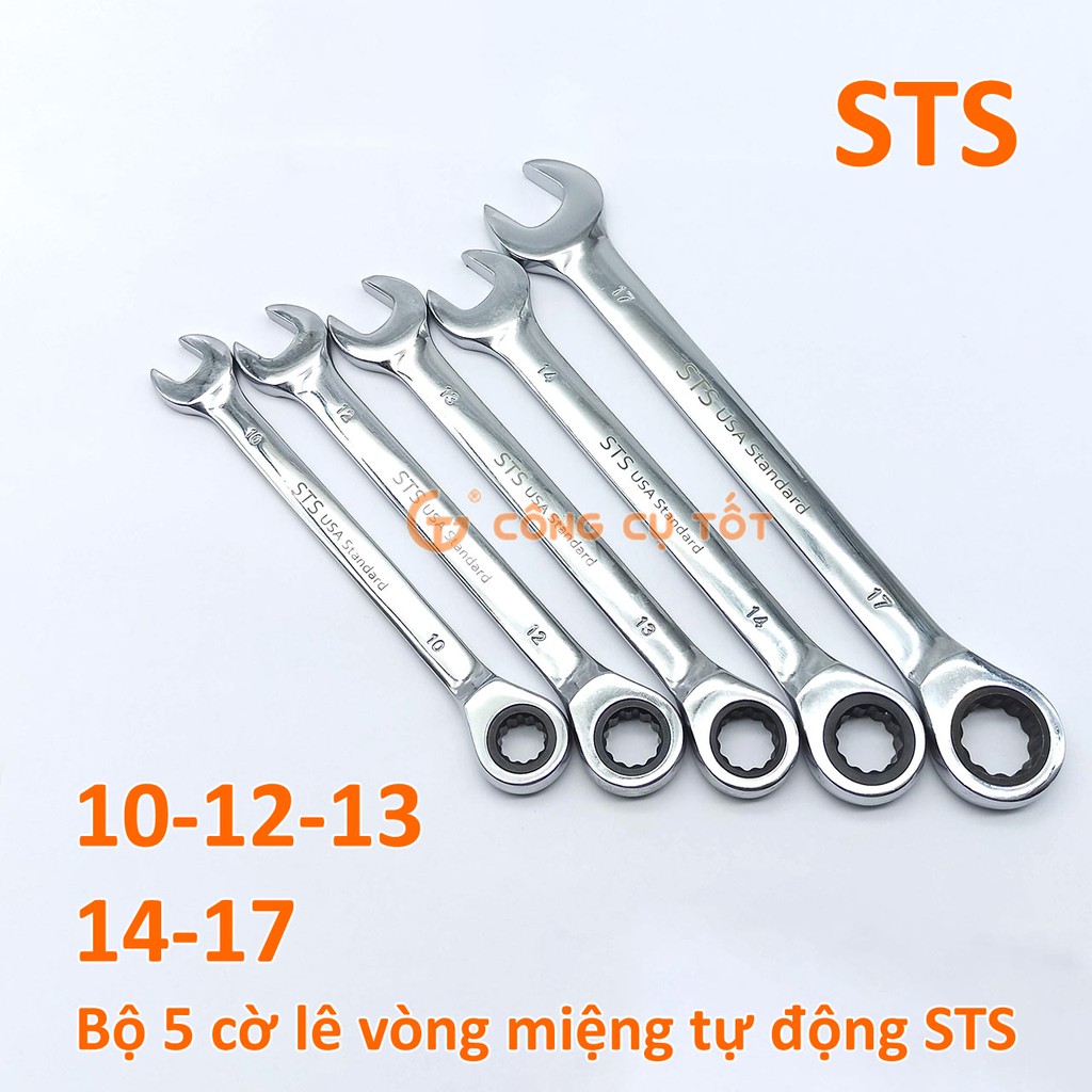 Bộ 5 cờ lê vòng miệng tự động STS số 10,12,13,14,17