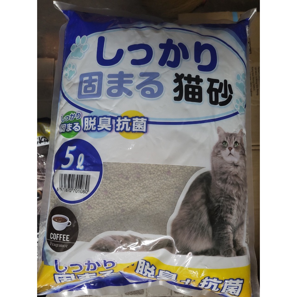 Cát Nhật trắng 5L, cát Nhật trắng 10L - cát nhật kitty pet, cát vệ sinh cho mèo, vón tốt, khử mùi, ít bụi
