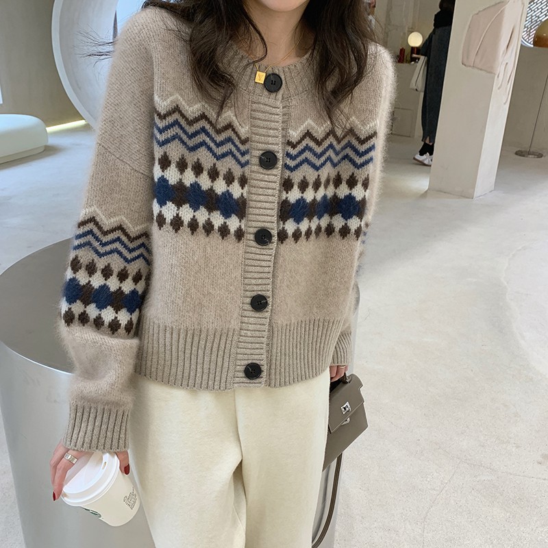 CARDIGAN HỌA TIẾT CỔ ĐIỂN PHONG CÁCH HÀN QUỐC ORDER #038