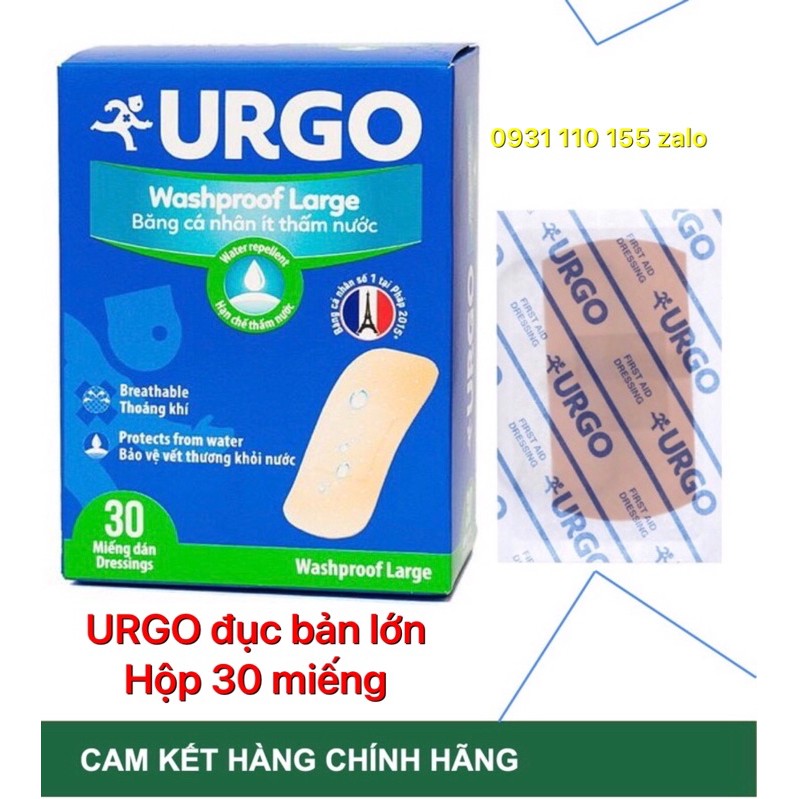 ✅ Hộp 30 miếng Băng cá nhân Urgo bản lớn,to, độ dính cao, chống thấm nước date mới