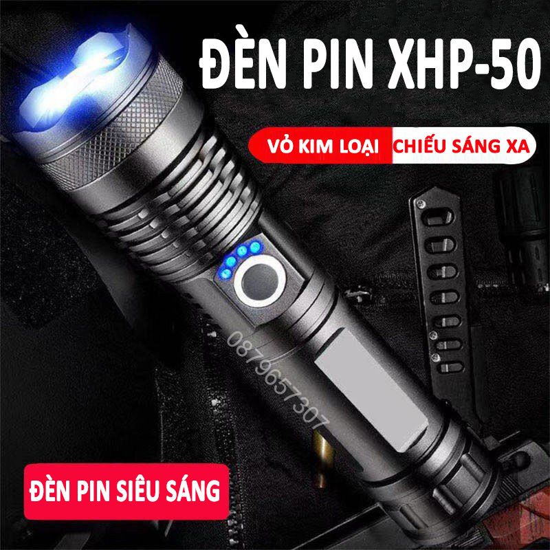 [ Siêu Xịn ] Đèn pin siêu sáng XHP50-Sản phẩm chính hãng -Đèn pin cầm tay siêu gọn tiện lợi bỏ balo[XHP50]
