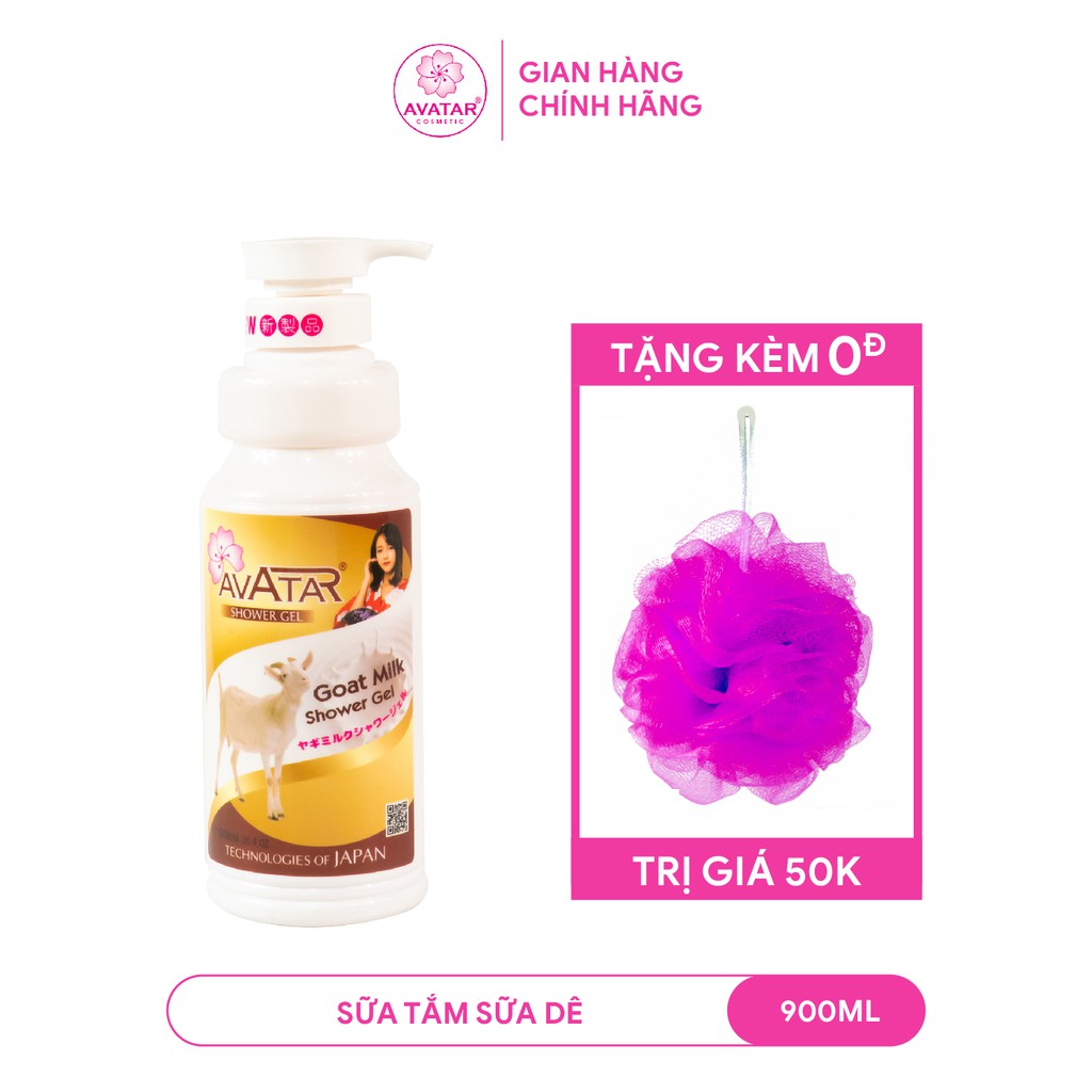 Sữa tắm tinh chất Goat Milk AVATAR- Sữa dê chăm sóc da mịn màng và ngắn ngữa lão hóa 900ml