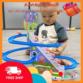 Bộ đồ chơi heo pepa leo cầu thang phát nhạc có đèn ngộ nghĩnh