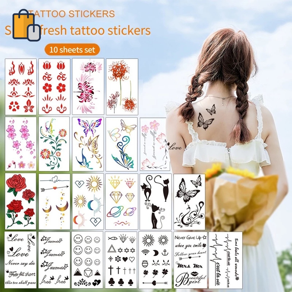 Hình xăm dán họa tiết hoạt hình phong cách Hàn Quốc độc đáo