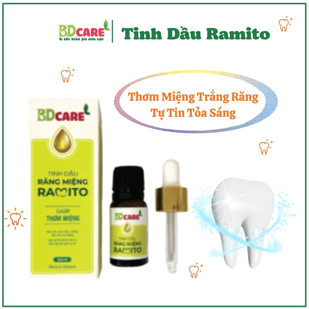 Tinh dầu răng miệng Ramito -10ml - làm sạch, tạo hơi thở thơm mát, phòng ngừa và hỗ trợ giải quyết các vấn đề răng miệng