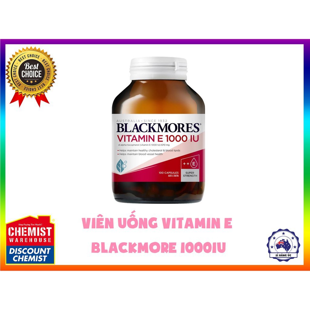 Vitamin E blackmore 1000iu hộp 100 viên