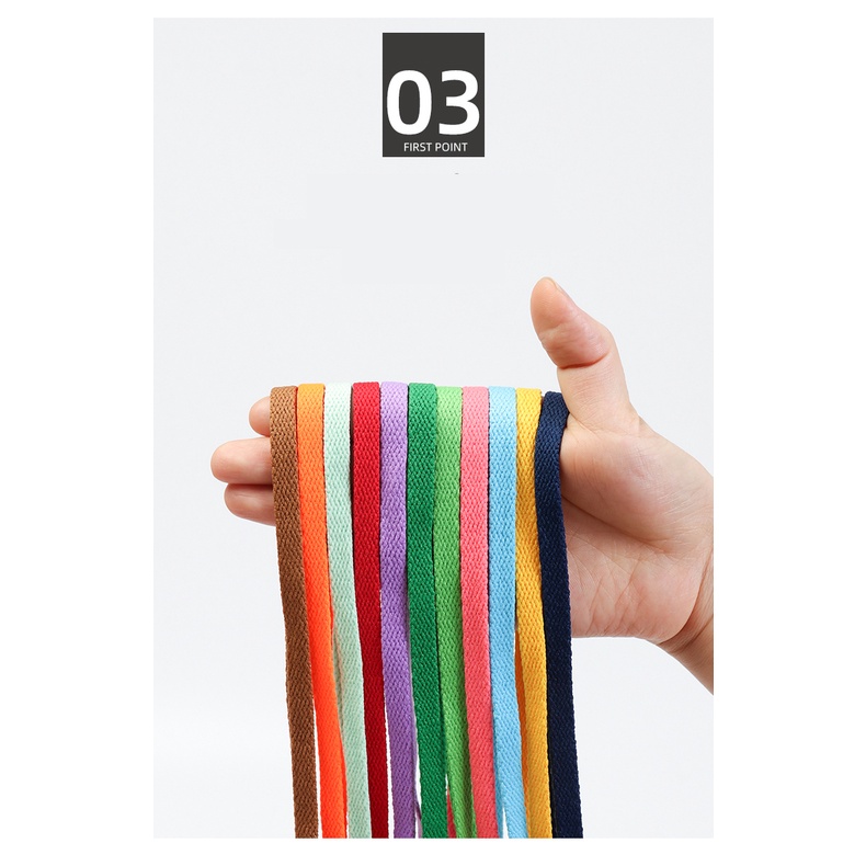 1 Cặp Dây Giày Thể Thao Dẹt 25 Màu Thời Trang Unisex