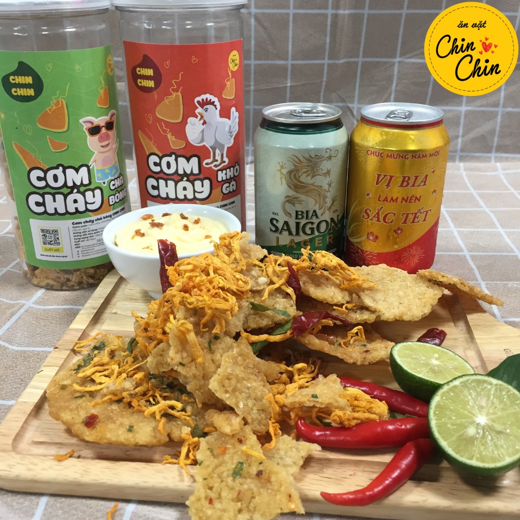 Đồ ăn vặt cơm cháy lắc khô gà chiên mắm hành trứng muối gà khô 300g ChinChin | BigBuy360 - bigbuy360.vn