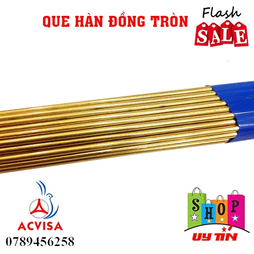 Que hàn đồng thau tròn dài 1m các size cỡ phi 2.5mm