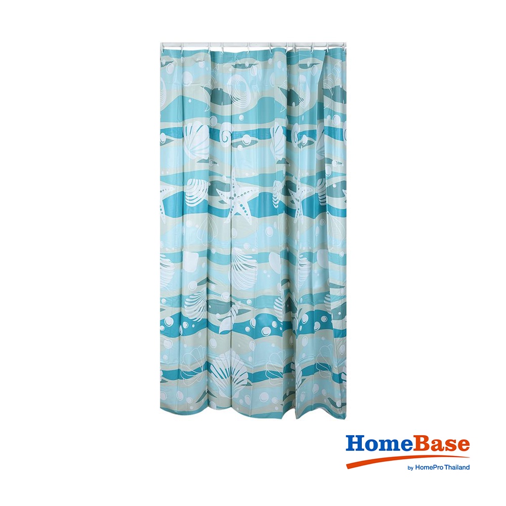 HomeBase MOYA Rèm tắm bằng PVC PV1701 W180xD0.1xH180 Cm màu xanh dương