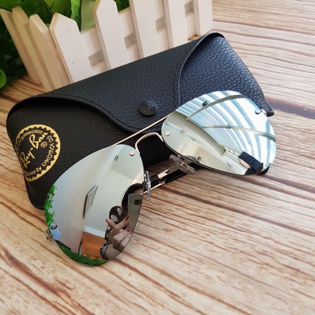 Kính Rayban RB3449 003/30 dòng rimless ko viền cực đẹp