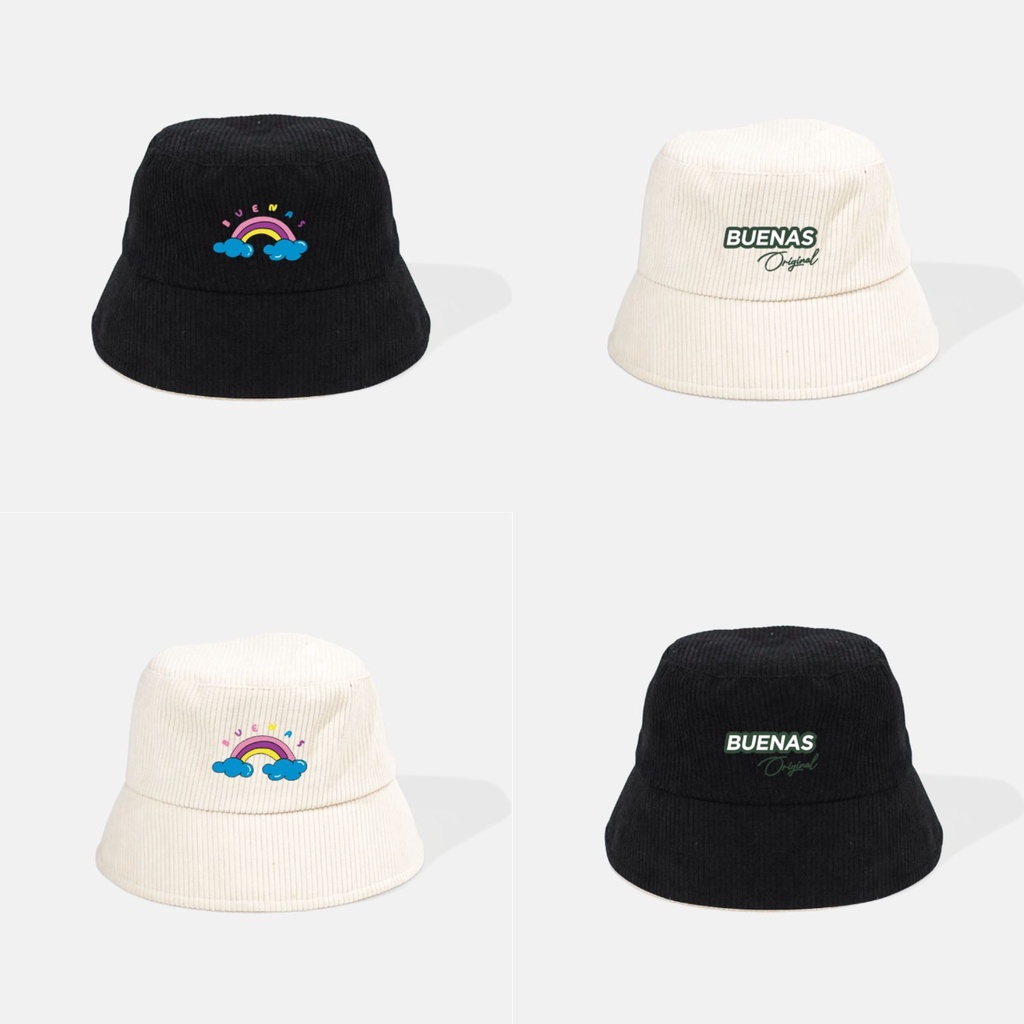 Mũ bucket vành cụp - Nón tai bèo thêu Cầu vồng BUENAS chất nhung tăm cao cấp form unisex nam nữ học sinh BT01