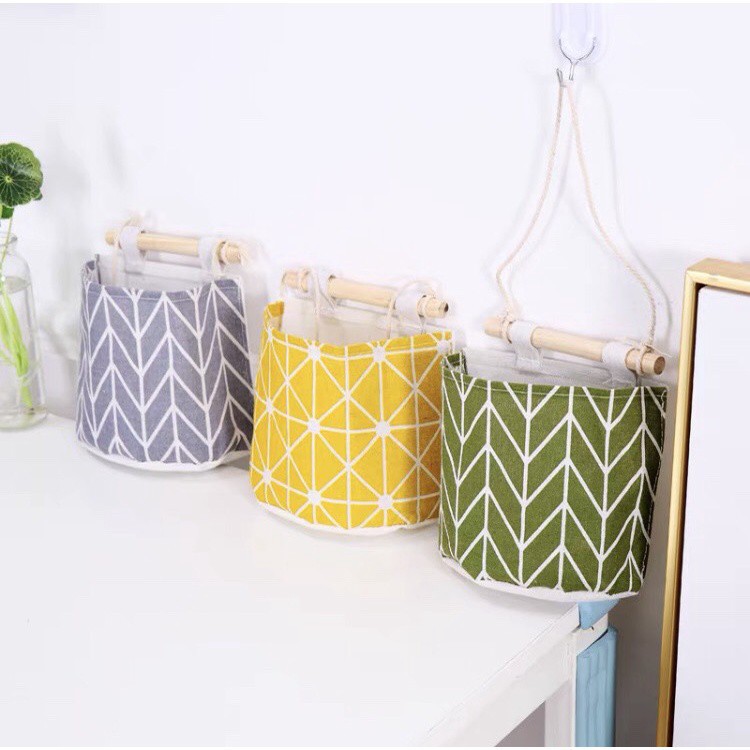 Túi Vải Treo Tường Decor Đa Năng, Đựng Đồ Cá Nhân, Đựng Đồ Dùng Trong Nhà Tiện Lợi 88276 Shop Giao Hàng Nhanh