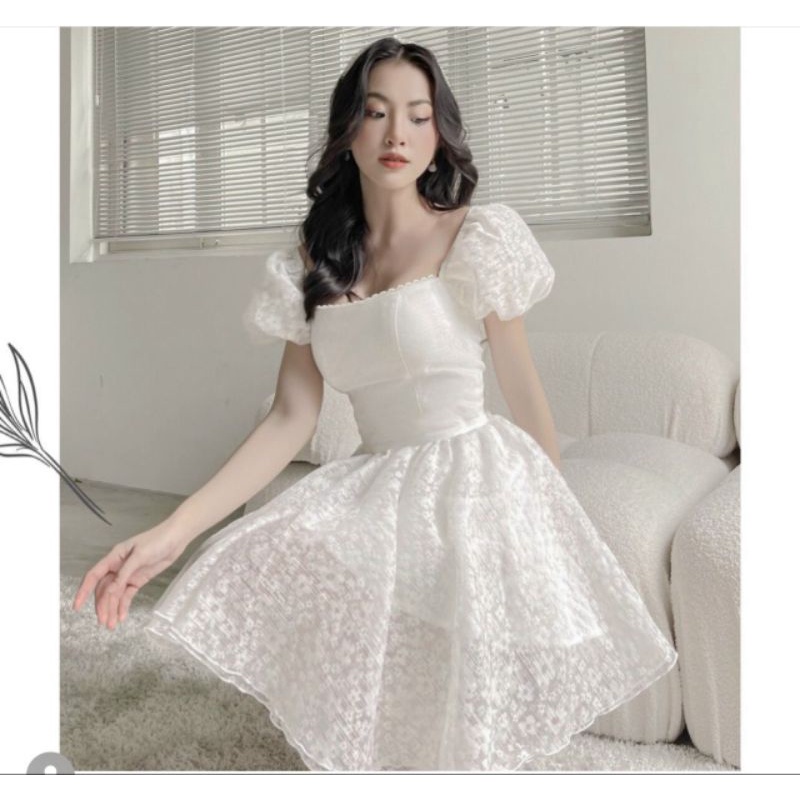 Đầm dự tiệc ren hoa đan lưng Sofia Dress