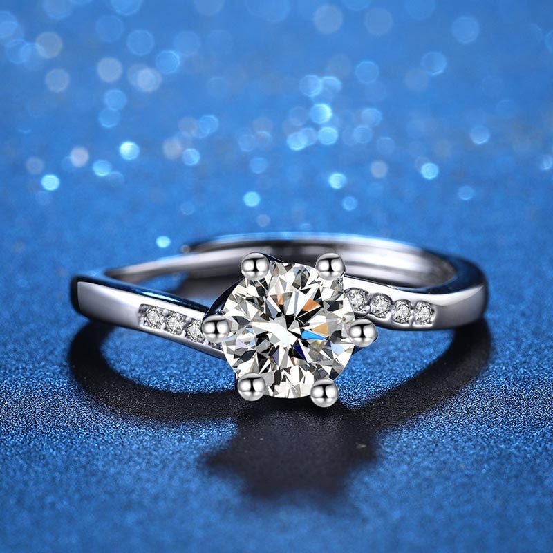 Nhẫn Đeo Tay Thời Trang Hàn Quốc 22 Kiểu Bằng Bạc 925 Cho Nữ Moissanite 1 Carat