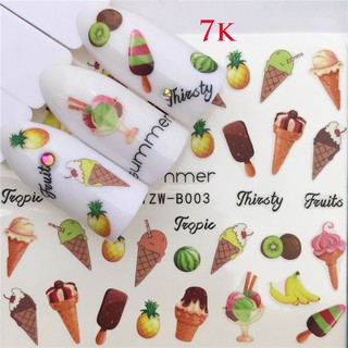 Sticker dán móng nhiều họa tiết hoa,lá khô