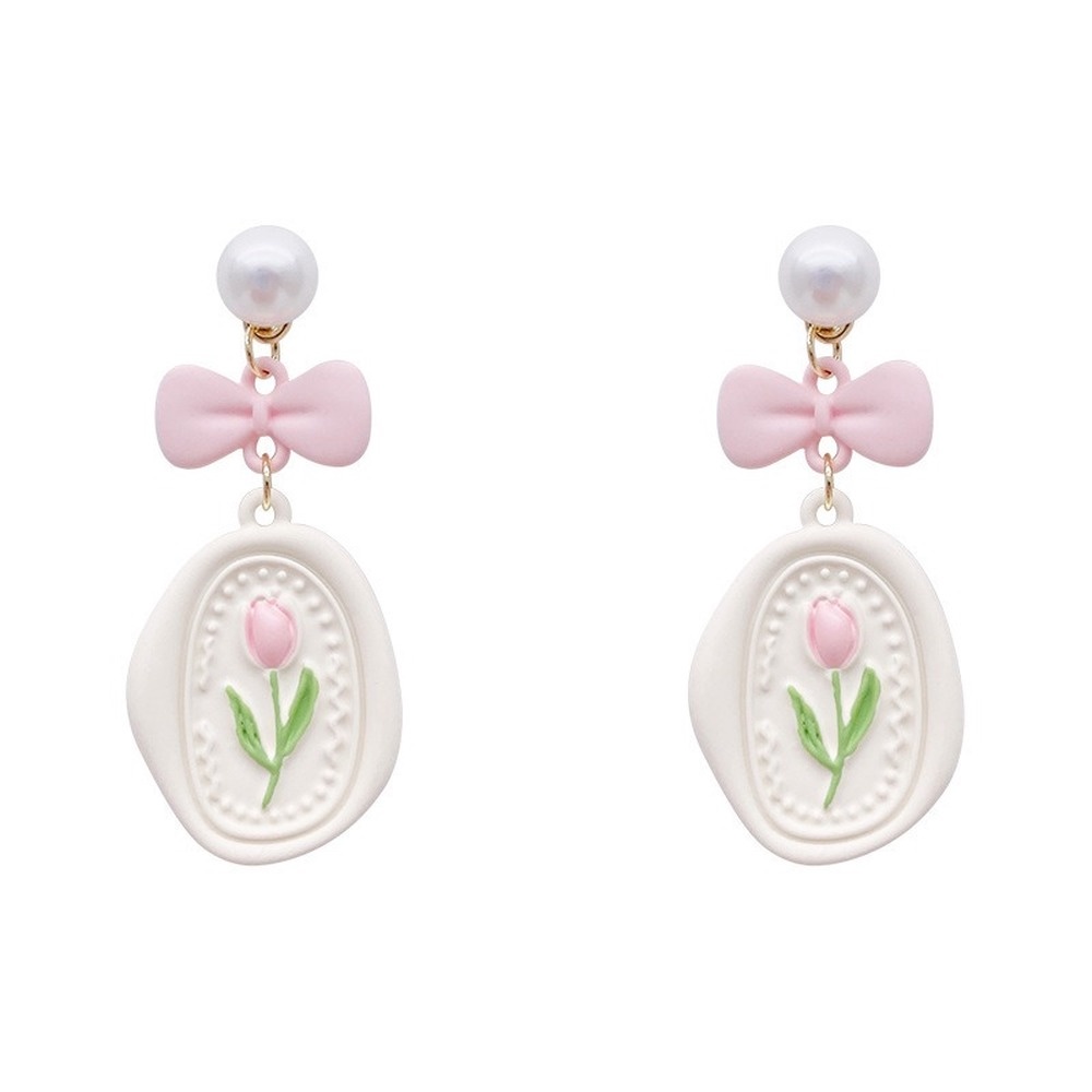 Đôi Bông Tai Hoa Tulip Thời Trang Hàn Quốc