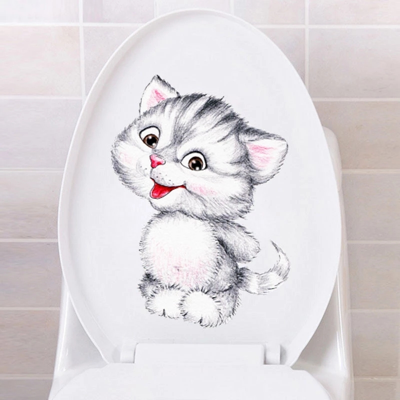 Miếng Dán Trang Trí Phòng Tắm Hình Mèo Dễ Thương