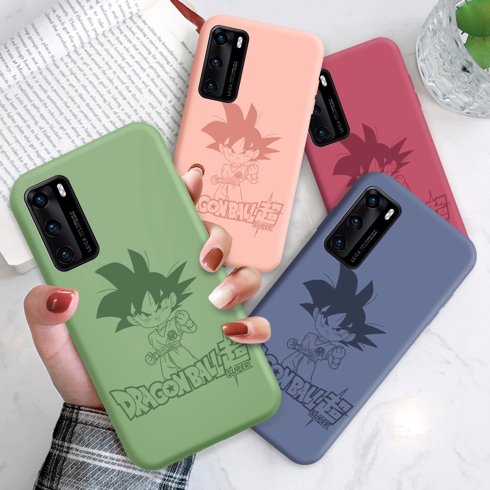 Huawei P20 P10 P8 Lite Plus Pro huawie For Liquid Silicone Phone Case  Dragon Bal Super Son Goku Cartoon Son Goten Ốp lưng điện thoại Bao mềm In Hình cho