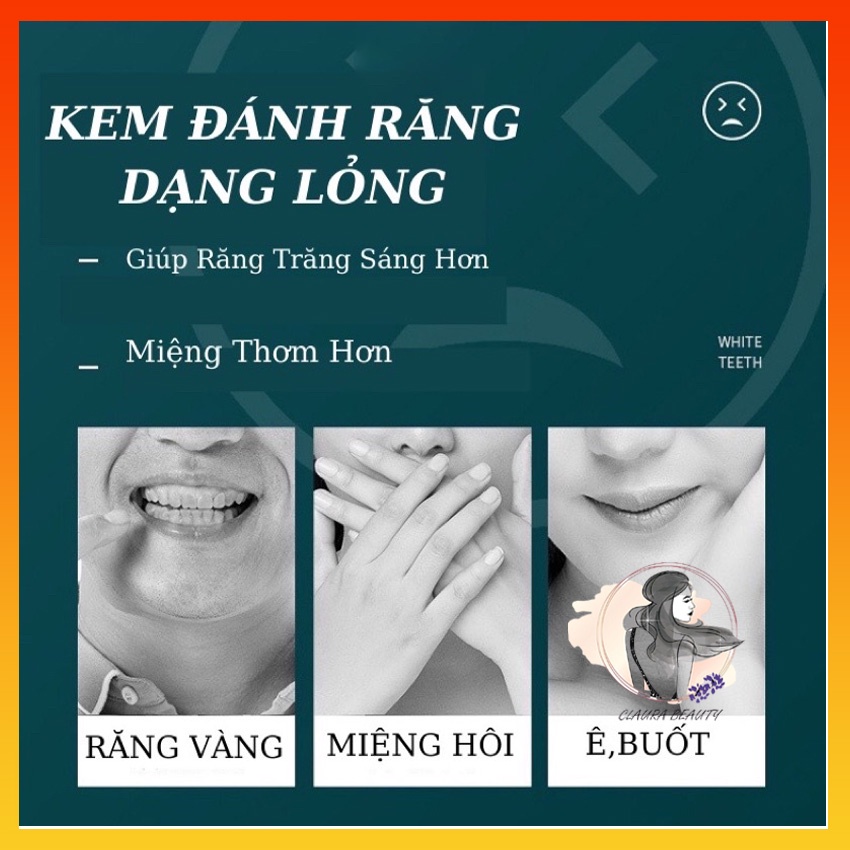 Kem Đánh Răng HUNMUI - Kem Đánh Răng Dạng Gel Lỏng Thơm-Vệ Sinh Răng Miệng Không Hôi Miệng CLAURA BEAUTY
