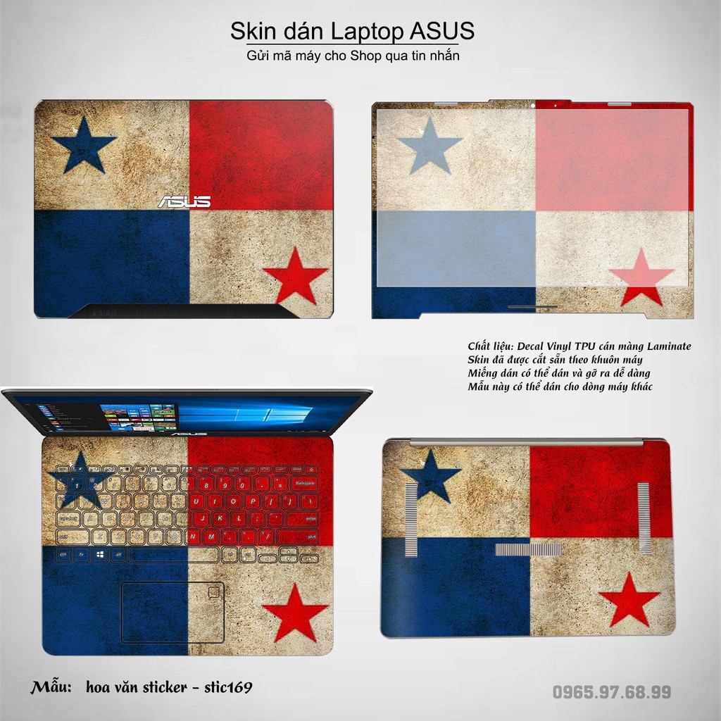 Skin dán Laptop Asus in hình Hoa văn sticker bộ 28 (inbox mã máy cho Shop)
