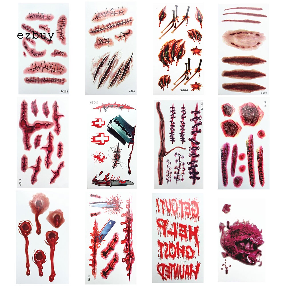 Hình Xăm Dán 3D Hóa Trang Halloween Độc Đáo