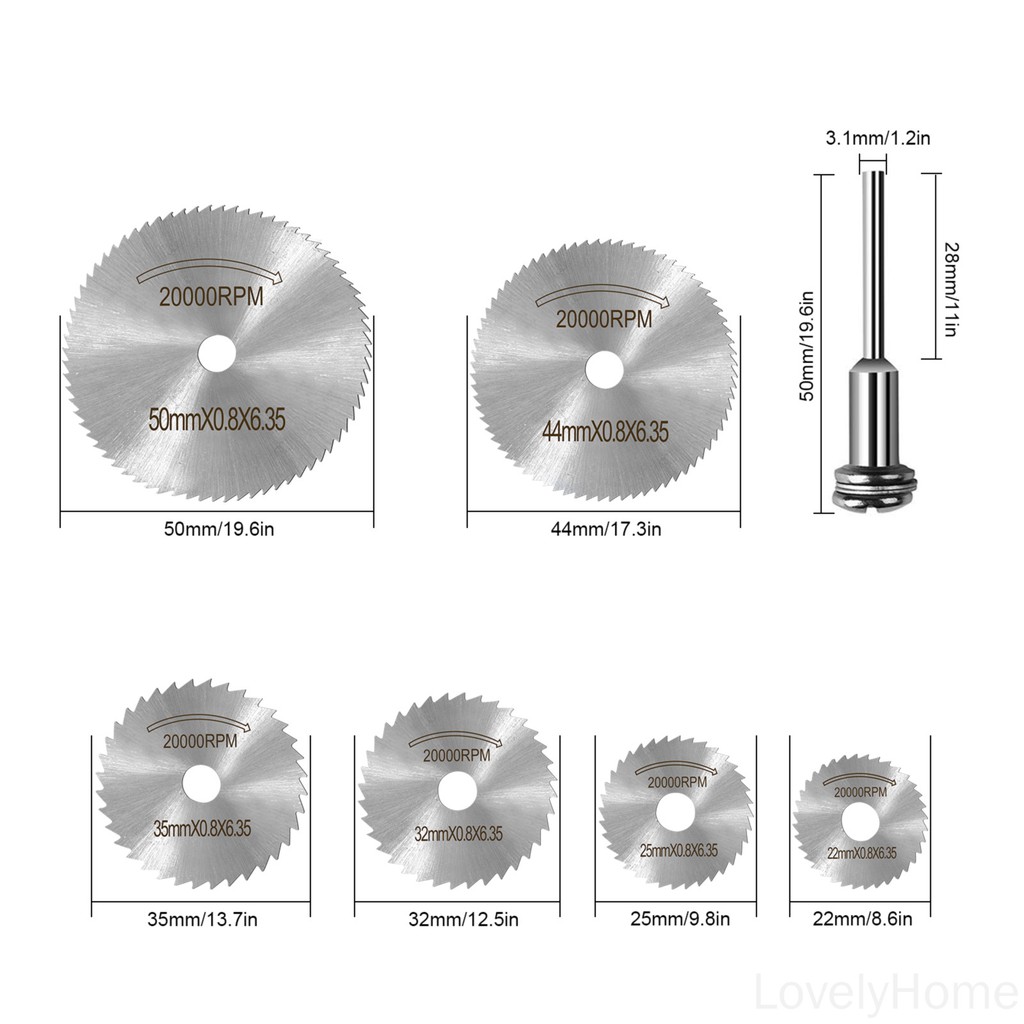 Bộ 7 lưỡi cưa tròn mini HSS tốc độ cao chuyên nghiệp