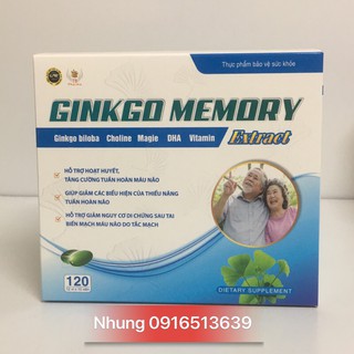 120 Viên GinKo Memory hỗ trợ hoạt huyết, tăng tuần hoàn não, giảm nguy cơ tai biến