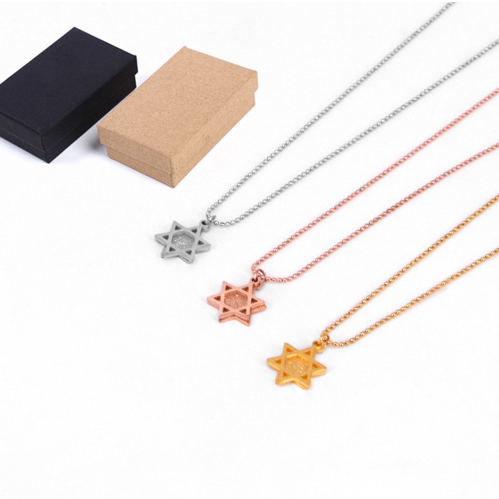 Dây chuyền nữ titan cao cấp hình ngôi sao 2 lớp phun cát siêu đẹp, bền màu, hợp thời trang