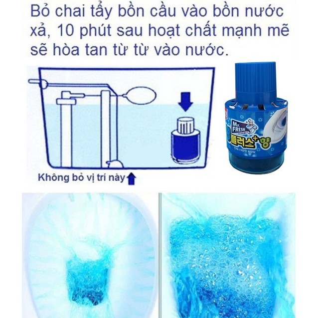 Bộ 4 chai thả bồn cầu tẩy vệ sinh toilet Hàn Quốc Mr.Fresh 180gr