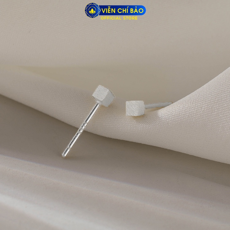 Bông tai bạc nữ Khối lập phương chất liệu bạc 925 thời trang phụ kiện trang sức Viễn Chí Bảo B400181-V