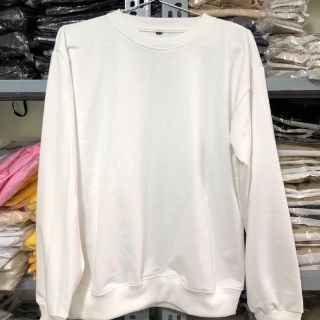 ÁO SWEATER BASIC WHITE TRẮNG TRƠN FORM RỘNG UNISEX