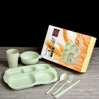 Combo 2 bộ khay ăn dặm lúa mạch 6 món