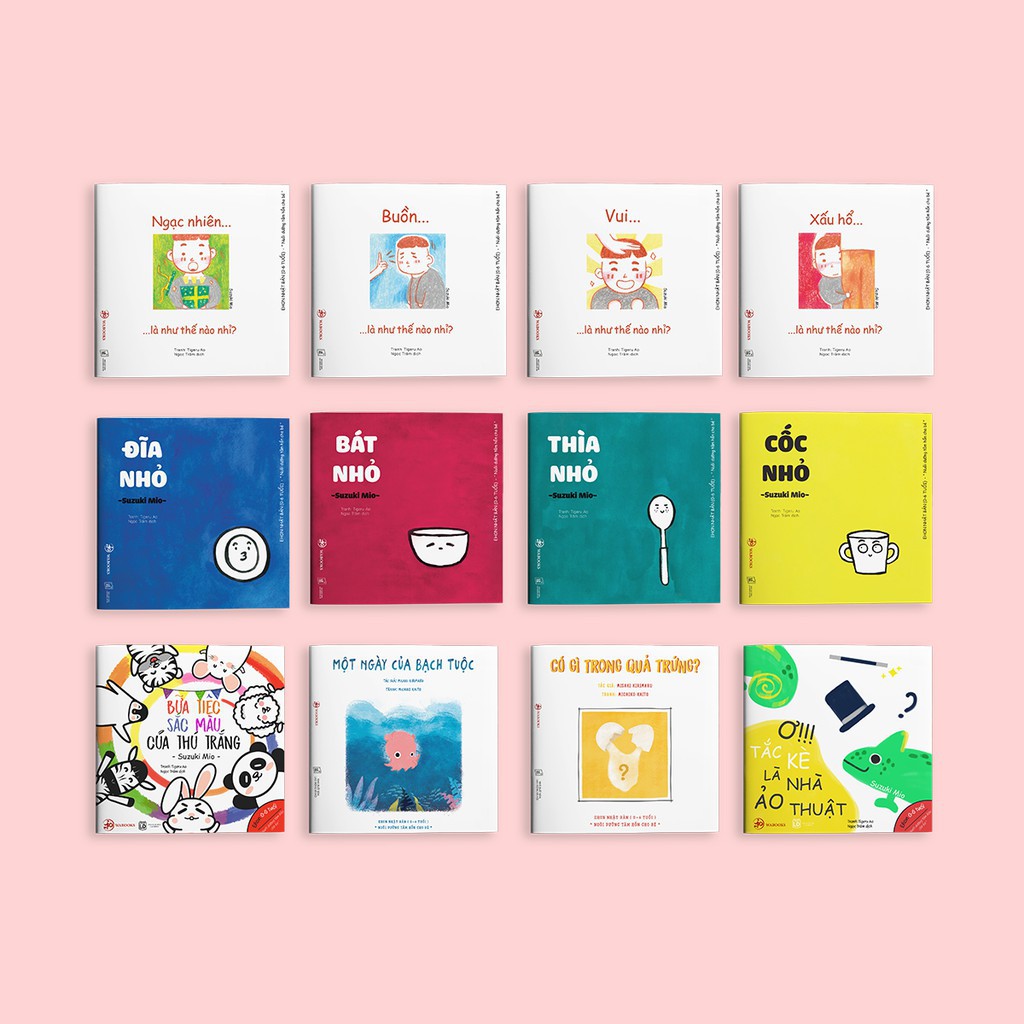 Sách Ehon - Combo 12 cuốn Màu sắc, Đồ vật, Cảm xúc - Ehon Nhật Bản cho trẻ 0-6 tuổi