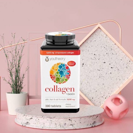 Viên Uống Bổ Sung Collagen Youtheory Biotin Mỹ Viên Uống Đẹp Da 390 viên
