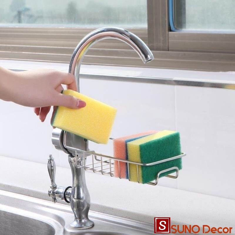Giá Đựng Lưới Rửa Bát, Giá Để Đồ Đa Năng Treo Vòi Nước Bồn Rửa Tiện Dụng