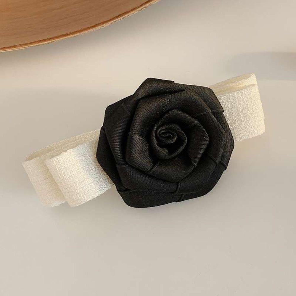 Kẹp Tóc Hình Nơ Màu Đen Phong Cách Pháp Thanh Lịch Cho Nữ