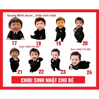 Chibi sinh nhật bé trai, chibi trang trí sinh nhật
