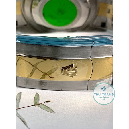 Đồng hồ nam Rolex cơ Automatic máy nhật mẫu Classic 3D mặt vàng viền vàng dây demi size 39-40mm